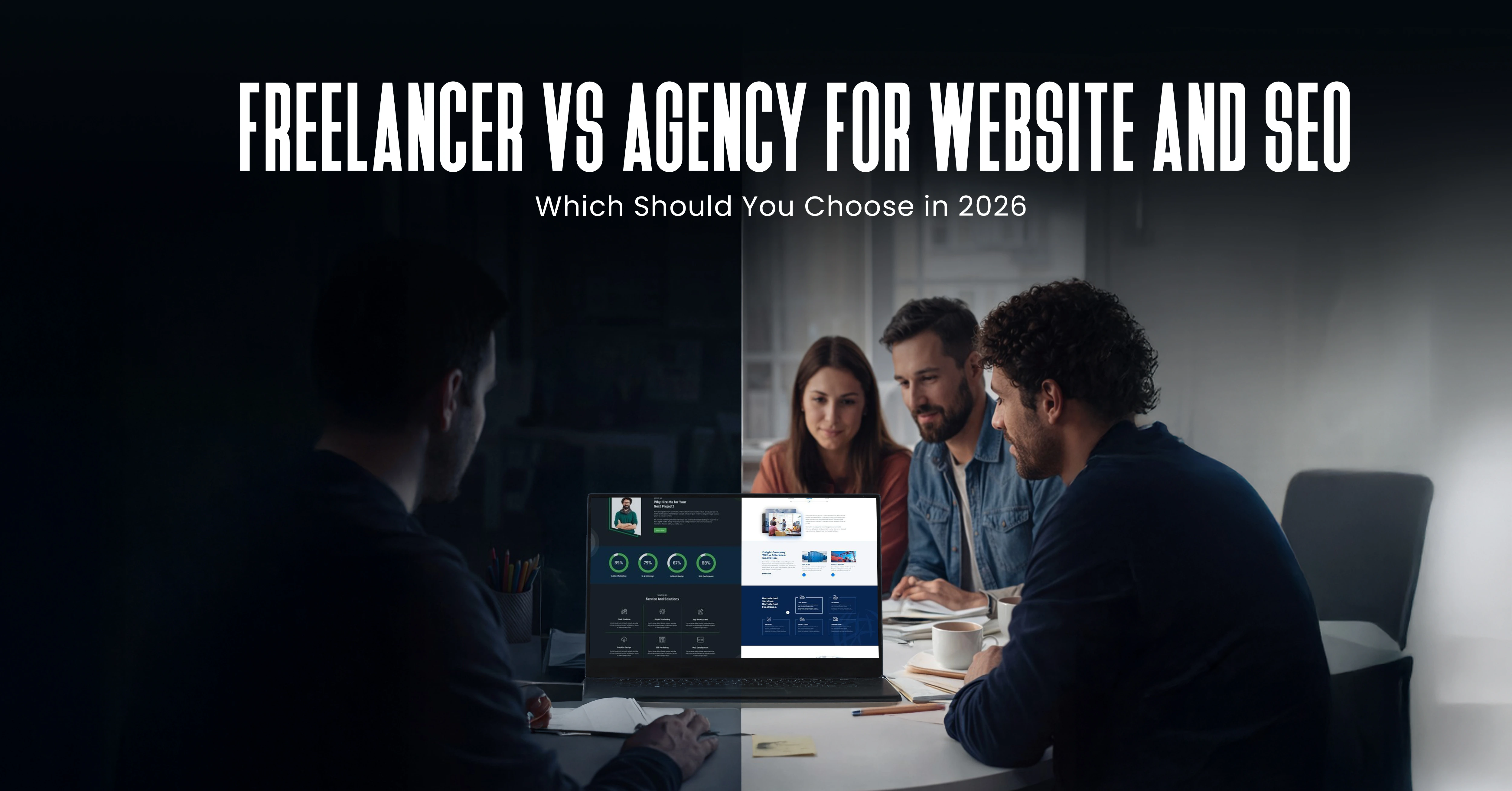 Freelancer vs agency for website and SEO comparison for business growth and long-term strategy