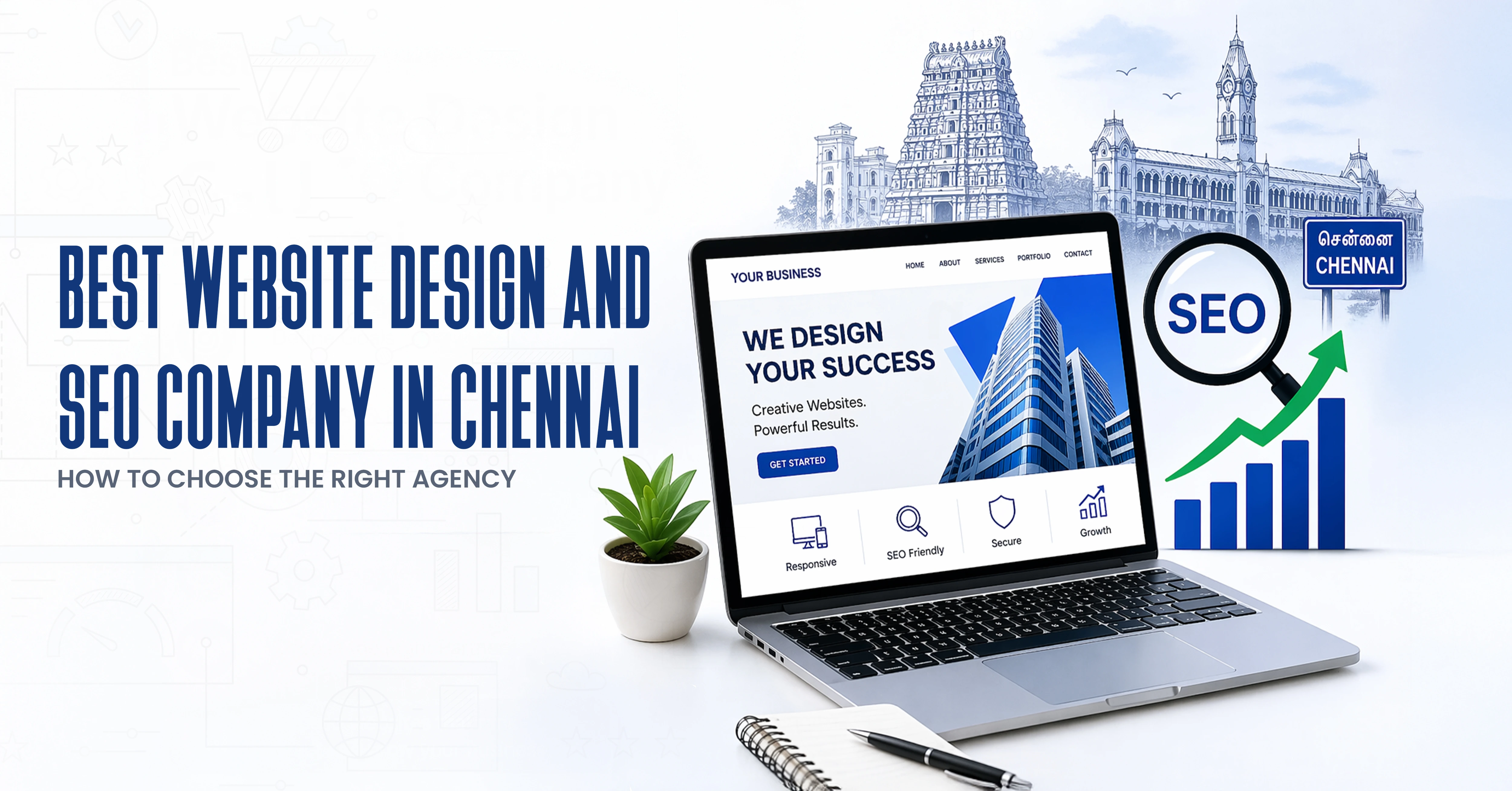 Best website design and SEO company in Chennai showcasing strategy-driven websites, SEO performance, lead generation and business growth results