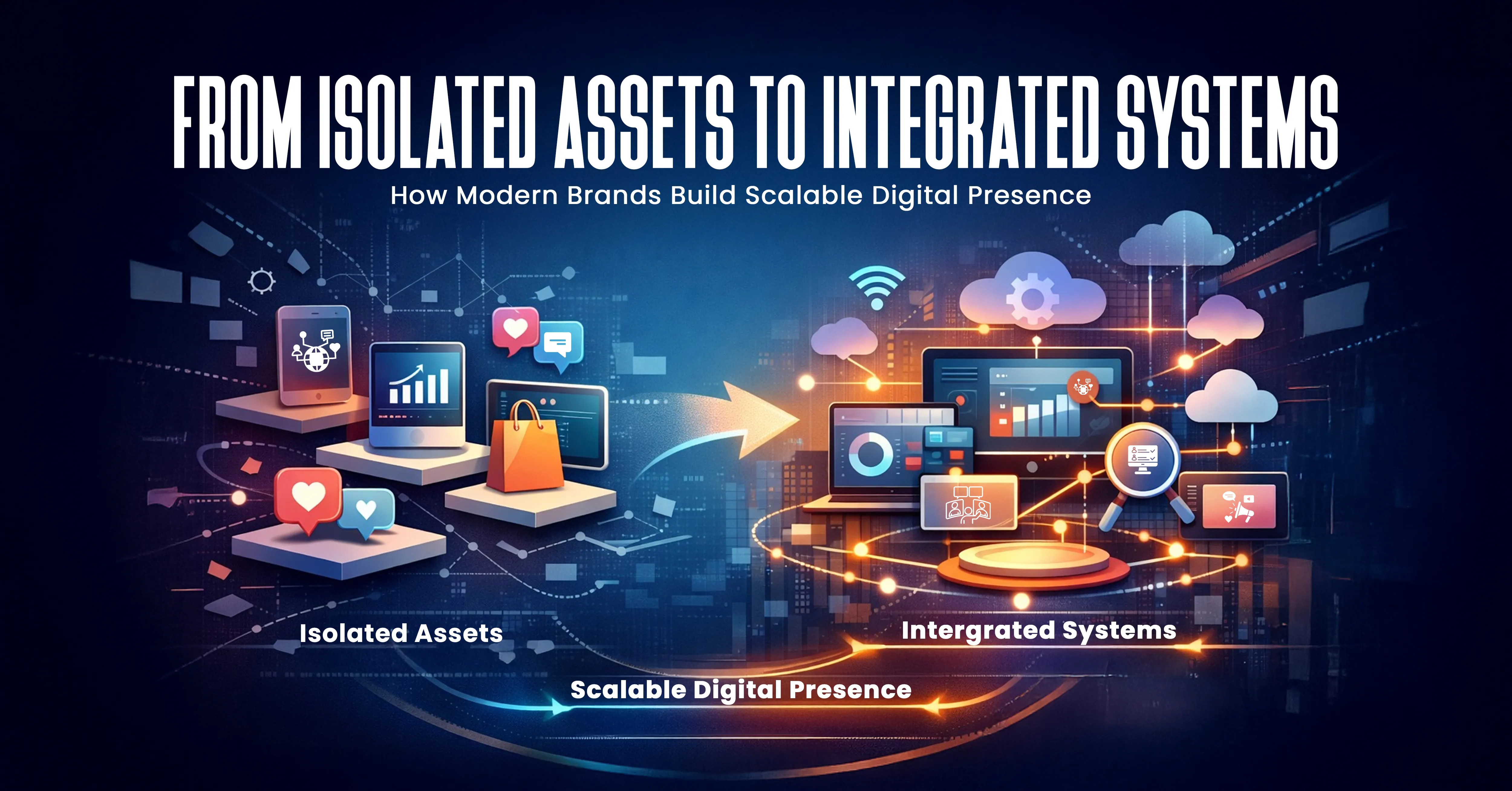 Integrated digital marketing systems connecting SEO content website architecture and analytics for scalable digital presence
