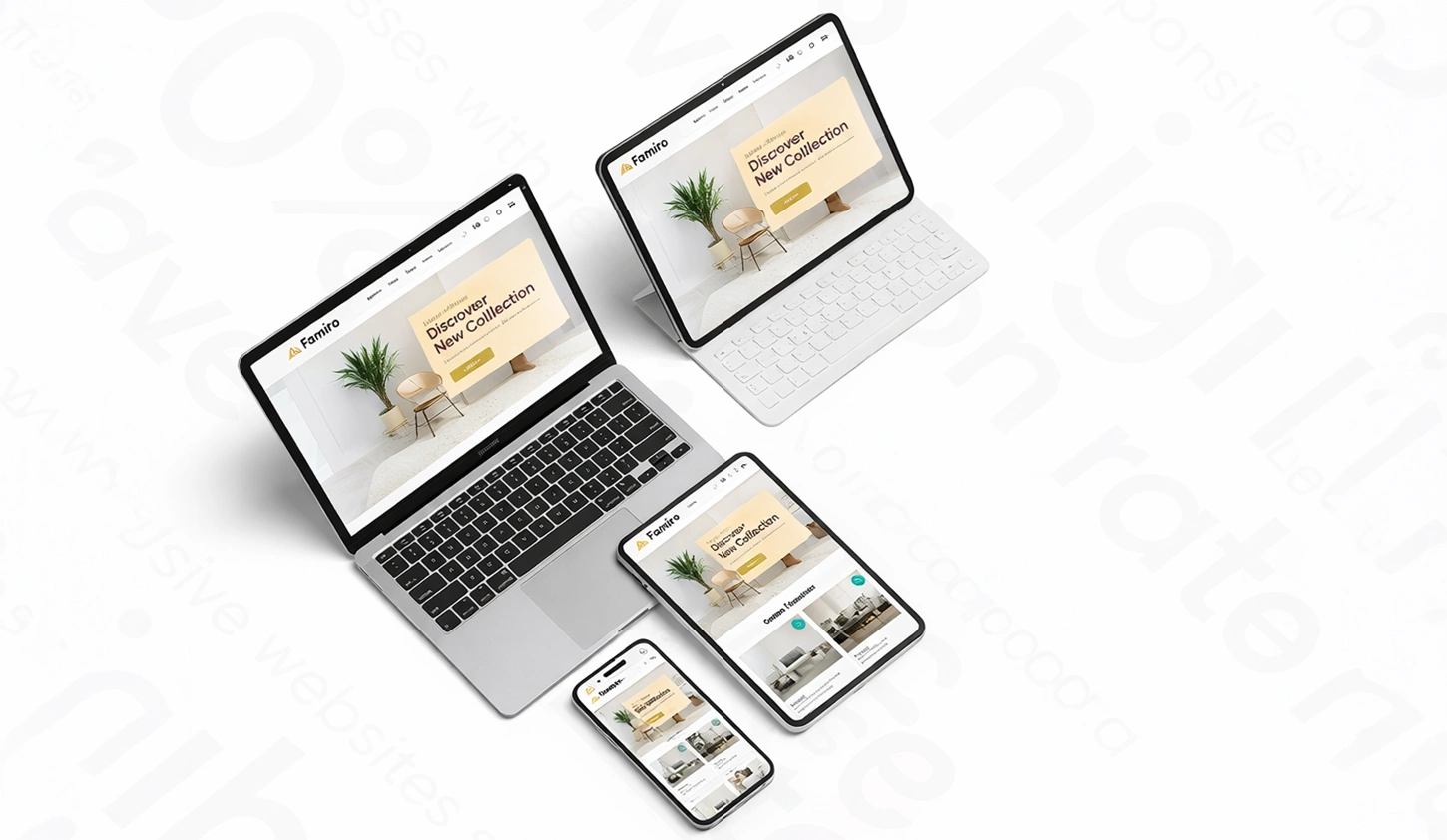 Mobile-first responsive website design ensuring seamless user experience across smartphones, tablets and desktops